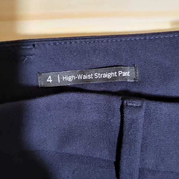 SOLD - Talbots Navy Blue High Waist Straight Pants Size 4 - Picture 5 of 7